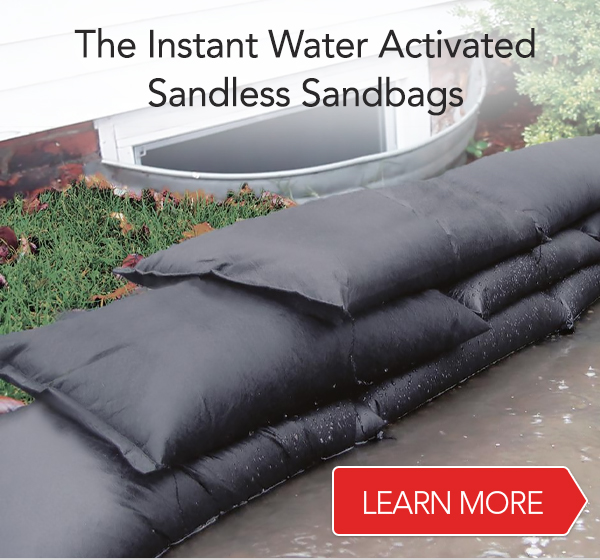 The Instant Water Activated Sandless Sandbags Hammacher Schlemmer