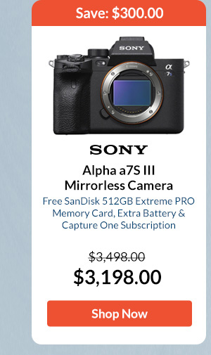 Sony Alpha a7S III Mirrorless Camera   Free SanDisk 512GB Extreme PRO Memory Card, Extra Battery & Capture One Subscription 