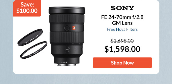 Sony FE 24-70mm f/2.8 GM Lens   Free Hoya Filters 