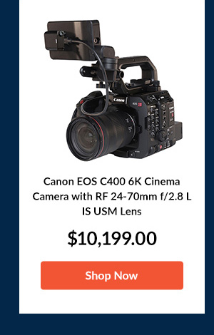 Canon EOS C400 6K Cinema Camera with RF 24-70mm f/2.8 L IS USM Lens 