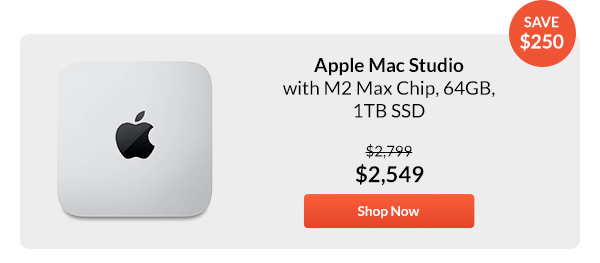 Apple Mac Studio with M2 Max Chip, 64GB, 1TB SSD 