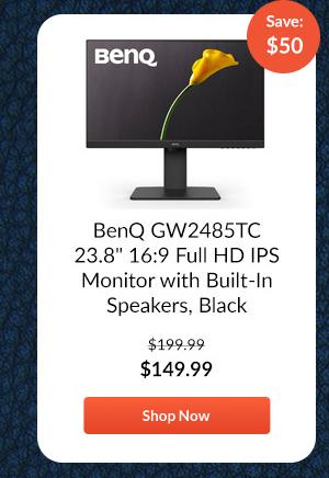 BenQ GW2485TC 23.8 16:9 Full HD IPS Monitor with Built-In Speakers, Black