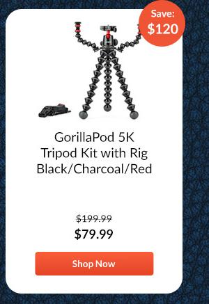 GorillaPod 5K Tripod Kit with Rig Black/Charcoal/Red
