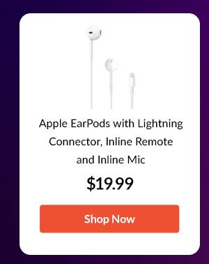 Apple EarPods with Lightning Connector, Inline Remote and Inline Mic