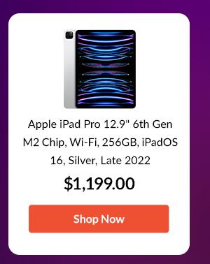 Apple iPad Pro 12.9 6th Gen M2 Chip, Wi-Fi, 256GB, iPadOS 16, Silver, Late 2022