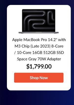 Apple MacBook Pro 14.2 with M3 Chip (Late 2023) 8-Core / 10-Core 16GB 512GB SSD Space Gray 70W Adapter