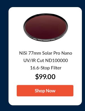 NiSi 77mm Solar Pro Nano UV/IR Cut ND100000 16.6-Stop Filter