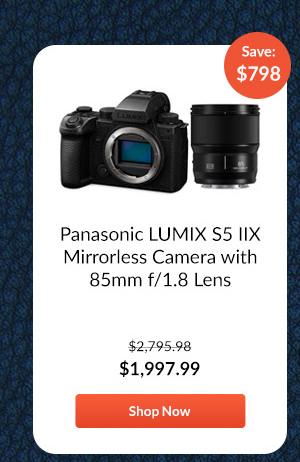 Panasonic Lumix S5 IIX Mirrorless Camera with Lumix S 85mm f/1.8 Lens