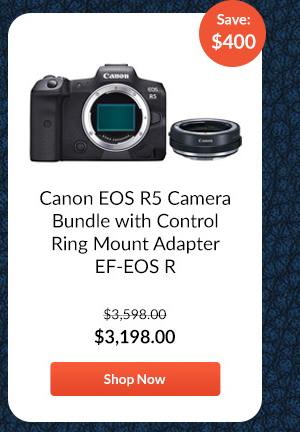 Canon EOS R5 Mirrorless Camera Bundle with Control Ring Mount Adapter EF-EOS R