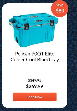 Pelican 70QT Elite Cooler Cool Blue/Gray