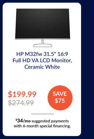 HP M32fw 31.5inches 16:9 Full HD VA LCD Monitor, Ceramic White