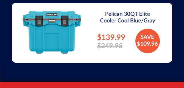 Pelican 30QT Elite Cooler Cool Blue/Gray