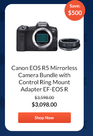 Canon EOS R5 Mirrorless Camera Bundle with Control Ring Mount Adapter EF-EOS R