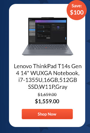 Lenovo ThinkPad T14s Gen 4 14inches WUXGA Notebook, i7-1355U,16GB,512GB SSD,W11P,Gray