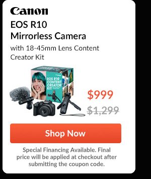 Canon EOS R10 Mirrorless Camera with 18-45mm Lens Content Creator Kit