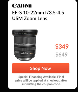 Canon EF-S 10-22mm f/3.5-4.5 USM Zoom Lens - U.S.A. Warranty