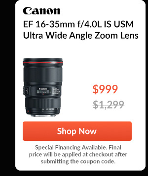 Canon EF 16-35mm f/4.0L IS USM Ultra Wide Angle Zoom Lens - U.S.A. Warranty