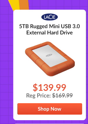 LaCie 5TB Rugged Mini USB 3.0 External Hard Drive