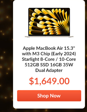 Apple MacBook Air 15.3inches with M3 Chip (Early 2024) 8-Core / 10-Core 512GB SSD Starlight 16GB 35W Dual Adapter