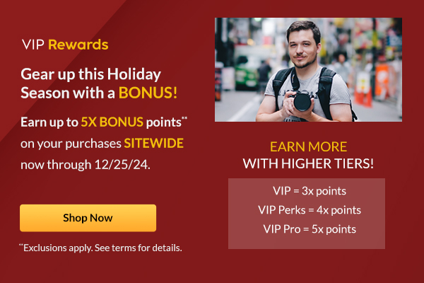 Earn up to 5x Bonus points** sitewide now through 12/25/24 | Learn More