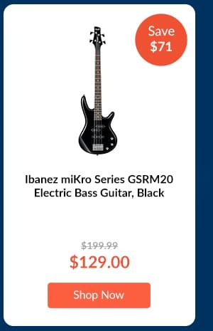 Ibanez miKro Series GSRM20 Electric Bass Guitar, Black