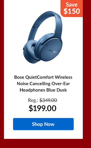 Bose QuietComfort Wireless Noise Cancelling Over-Ear Headphones Blue Dusk