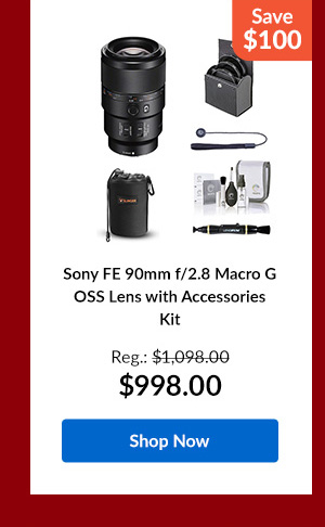 Sony FE 90mm f/2.8 Macro G OSS Lens with Accessories Kit