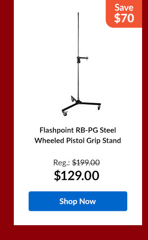 Flashpoint RB-PG Steel Wheeled Pistol Grip Stand