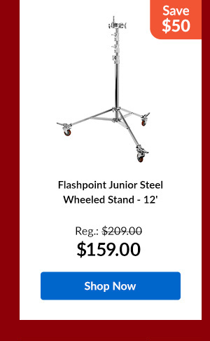 Flashpoint Junior Steel Wheeled Stand - 12'