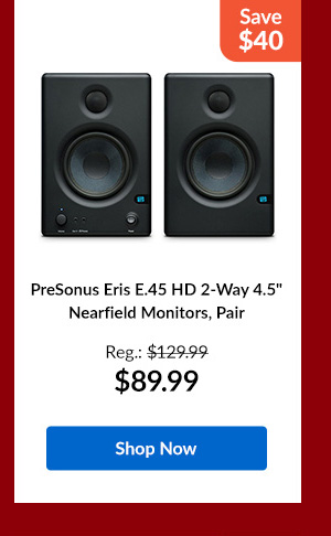 PreSonus Eris E.45 HD 2-Way 4.5inches Nearfield Monitors, Pair