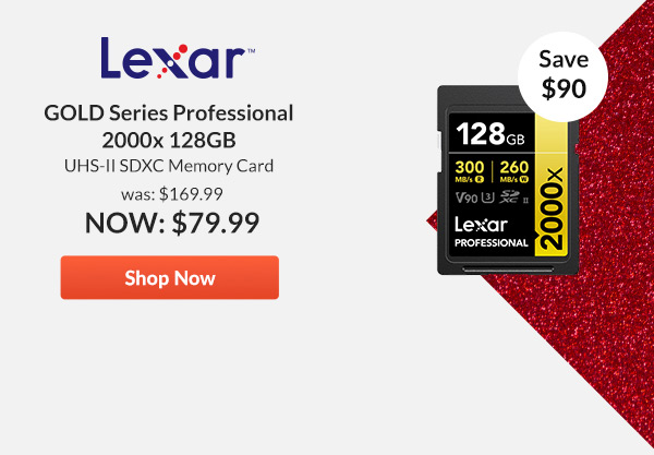 Lexar GOLD Series Professional 2000x 128GB UHS-II SDXC Memory Card