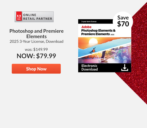 Adobe Photoshop and Premiere Elements 2025 3-Year License, Download