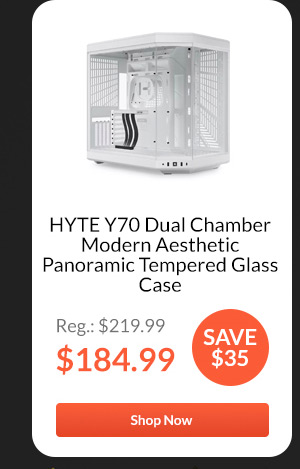 HYTE Y70 Dual Chamber Modern Aesthetic Panoramic Tempered Glass EATX Mid-Tower Computer Case, Snow White