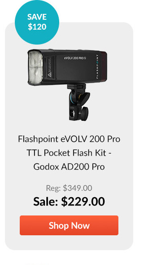 Flashpoint eVOLV 200 Pro TTL Pocket Flash Kit - Godox AD200 Pro