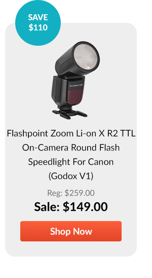 Flashpoint Zoom Li-on X R2 TTL On-Camera Round Flash Speedlight For Canon (Godox V1)