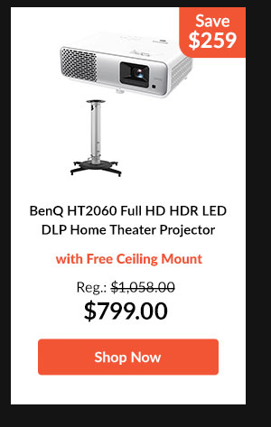 BenQ HT2060 Full HD HDR LED DLP Home Theater Projector, Bundle