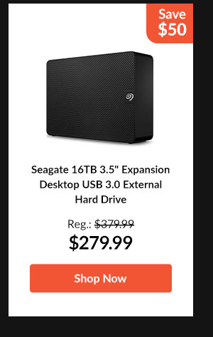 Seagate 16TB 3.5icnhes Expansion Desktop USB 3.0 External Hard Drive