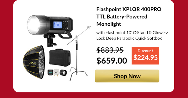 Flashpoint XPLOR 400PRO TTL Battery-Powered Monolight