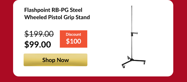 Flashpoint RB-PG Steel Wheeled Pistol Grip Stand