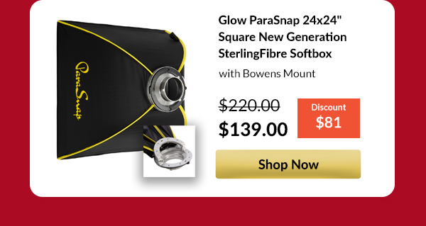 Glow ParaSnap 24x24inches Square New Generation SterlingFibre Softbox with Bowens Mount