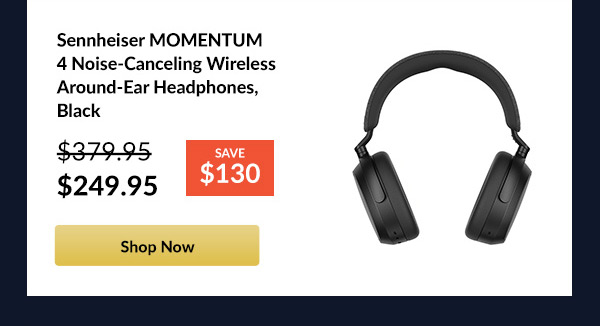 Sennheiser MOMENTUM 4 Noise-Canceling Wireless Around-Ear Headphones, Black