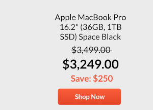 Apple MacBook Pro 16.2inches (36GB, 1TB SSD) Space Black 