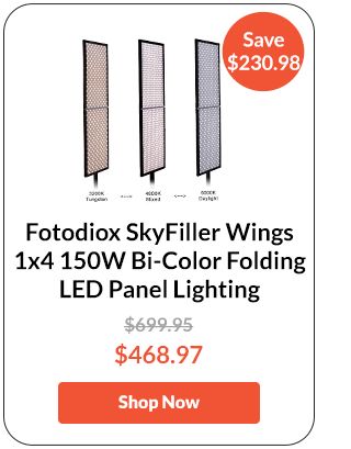 Fotodiox SkyFiller Wings 1x4 150W Bi-Color Folding LED Panel Lighting