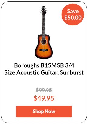 Boroughs B15MSB 3/4 Size Acoustic Guitar, Sunburst