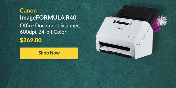 Canon ImageFORMULA R40 Office Document Scanner