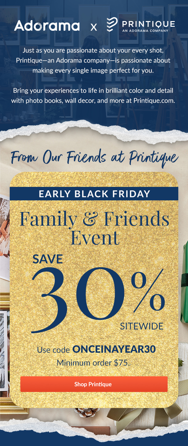 Don't miss 30% OFF Printique personalized photo gifts & more