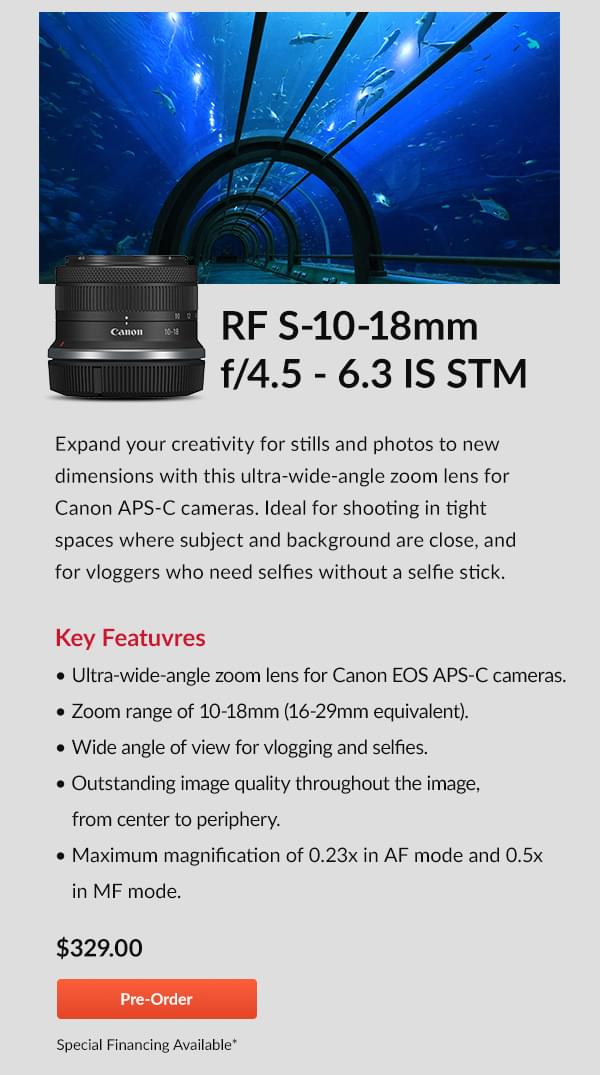 RF S-10-18mm f/4.5 - 6.3 IS STM