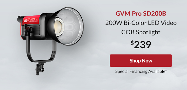 GVM Pro SD200B 200W Bi-Color LED Video COB Spotlight