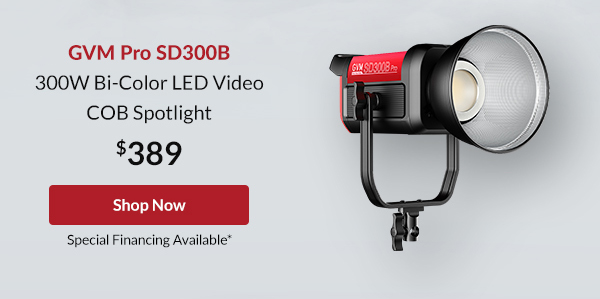 GVM Pro SD300B 300W Bi-Color LED Video COB Spotlight