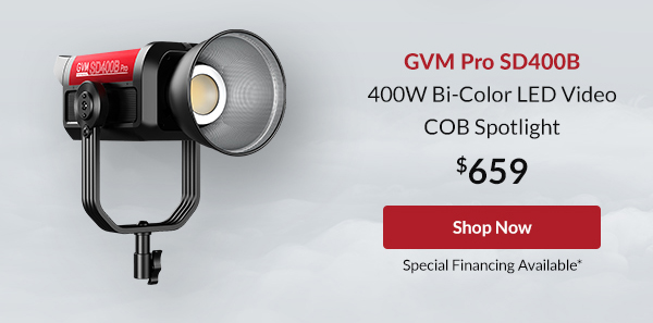 GVM Pro SD400B 400W Bi-Color LED Video COB Spotlight